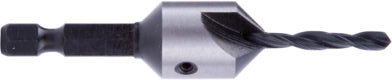 FISCH 064E Hex Shank Bit Pilot Drill & Countersink for Wood Metal
