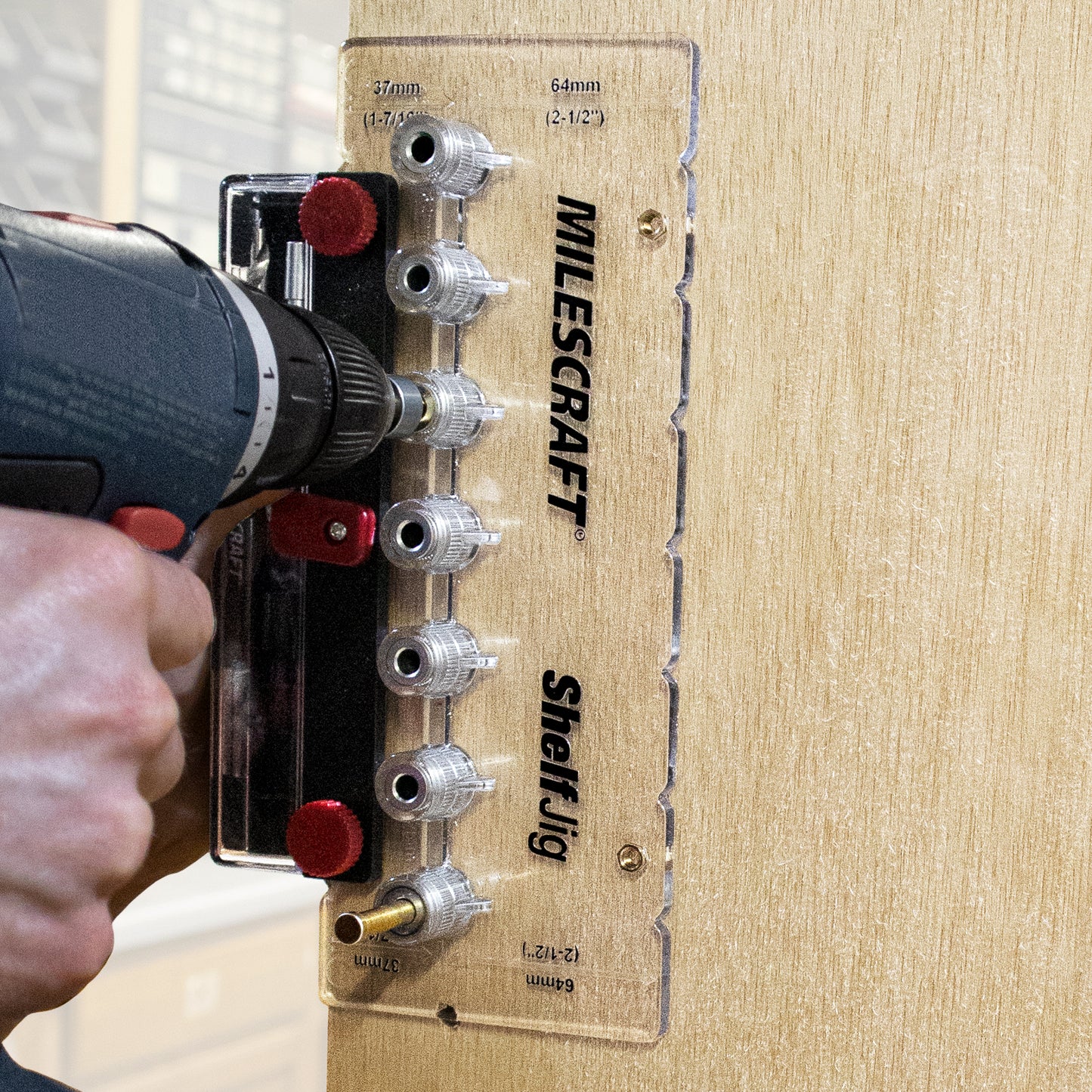 Milescraft ShelfJig™ Precision Cabinet Shelf Pin Drill Jig