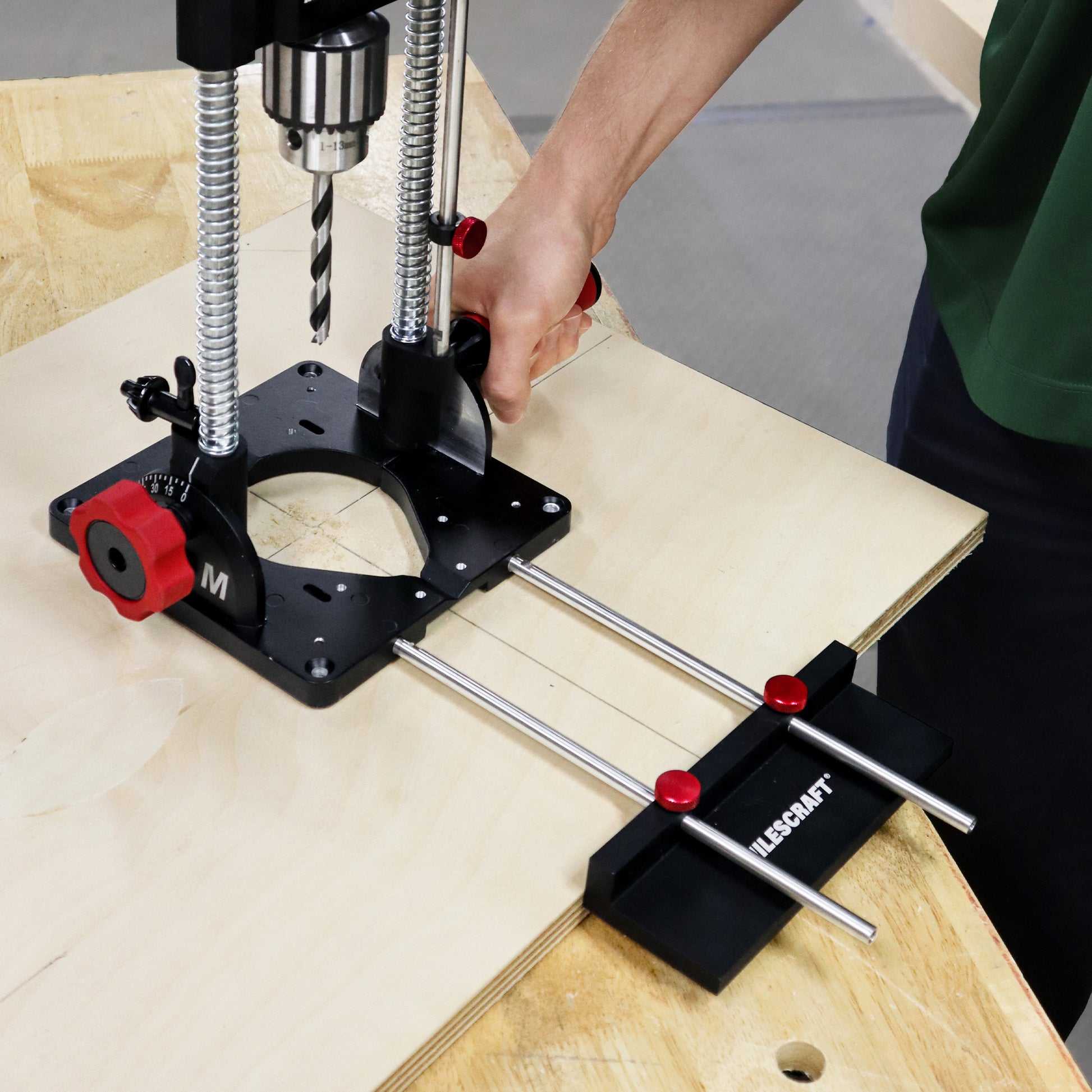 DrillFence™ All-Metal Edge Guide for DrillMatePRO 1348 – Precision Hole Spacing