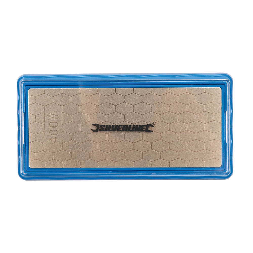 Silverline Double-Sided Diamond Bench Stone 400/1000 Grit for Sharpening Tools