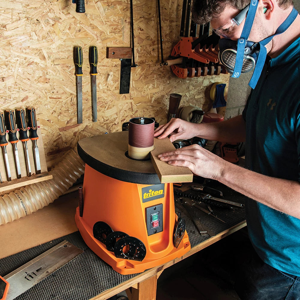 Triton 450W Oscillating Spindle Sander for Precision Woodworking & Finishing