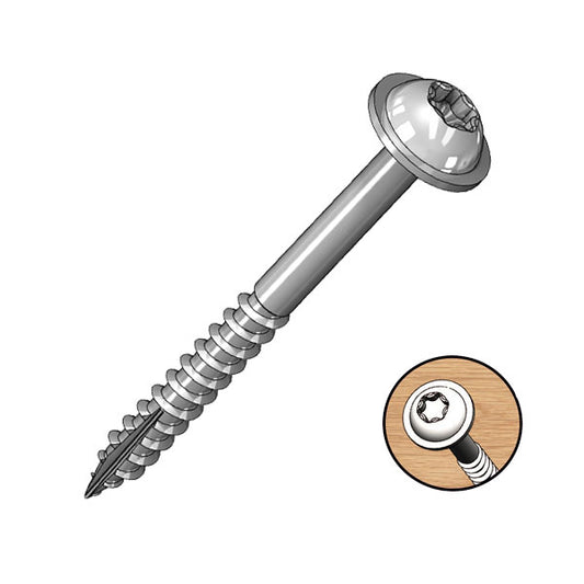 1.5" Coarse Pocket Screws – T20 Star Washer Head, 100 pcs