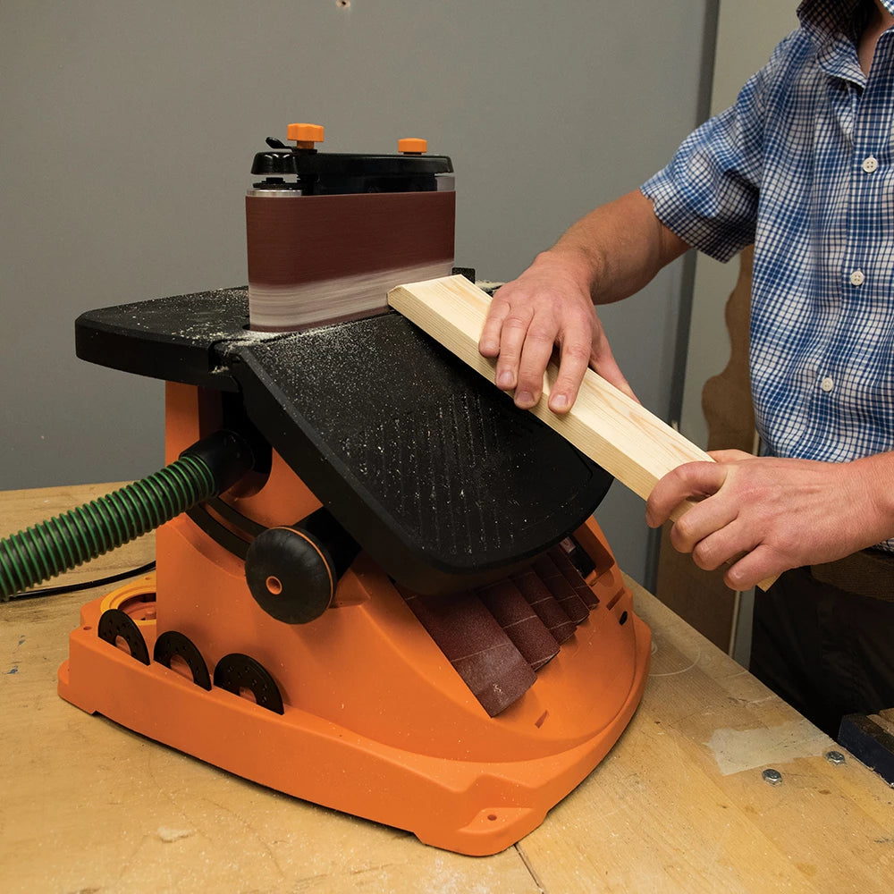 Powerful Triton 450W Oscillating Spindle & Belt Sander for Precision Woodworking