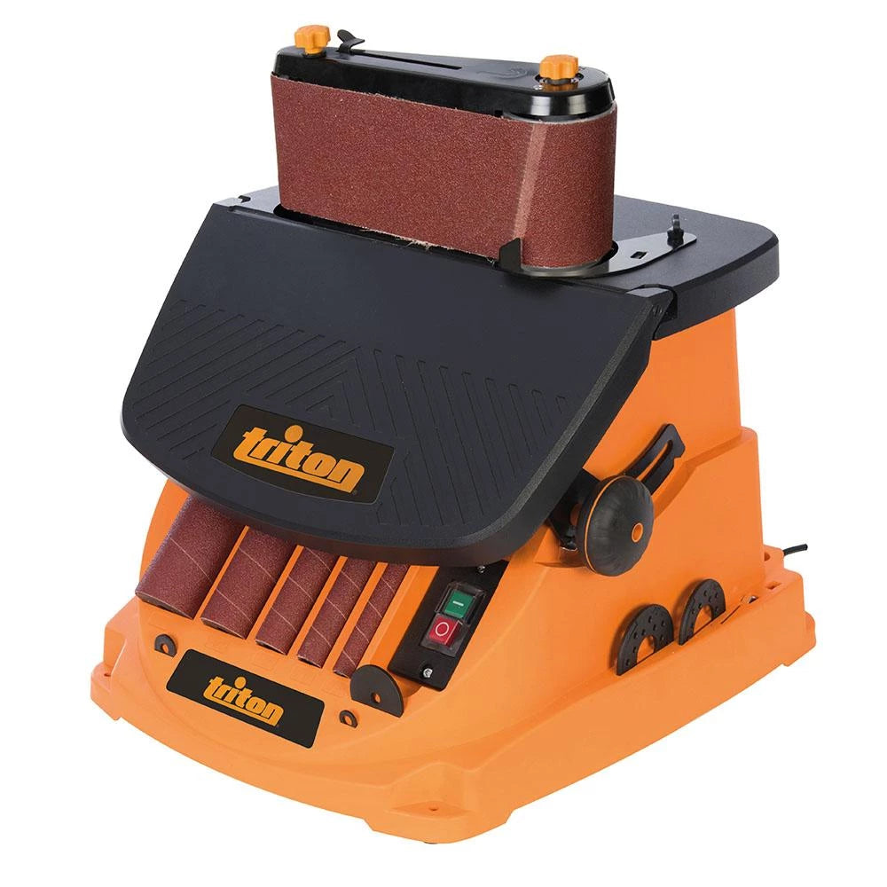 Powerful Triton 450W Oscillating Spindle & Belt Sander for Precision Woodworking