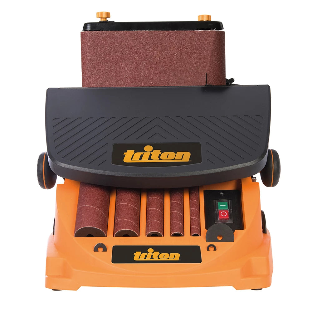 Powerful Triton 450W Oscillating Spindle & Belt Sander for Precision Woodworking