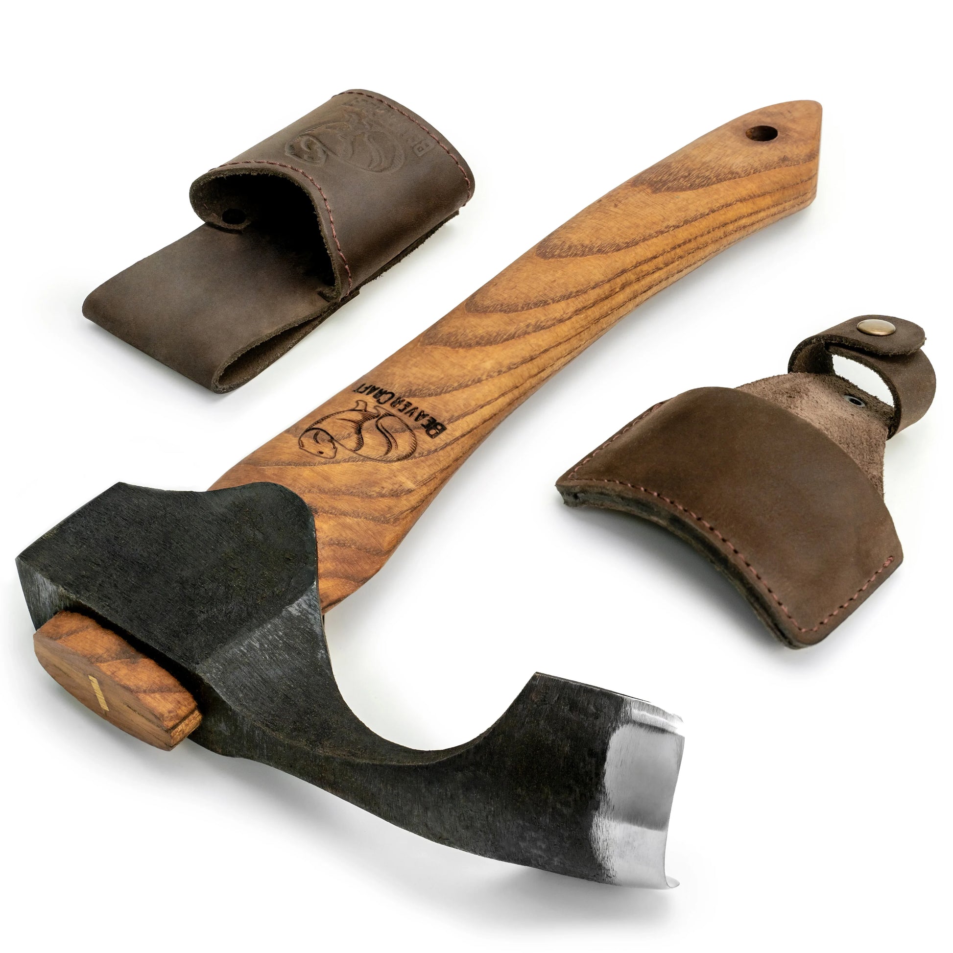 Compact High‑Carbon Steel Wood Carving Adze with Ash Handle
