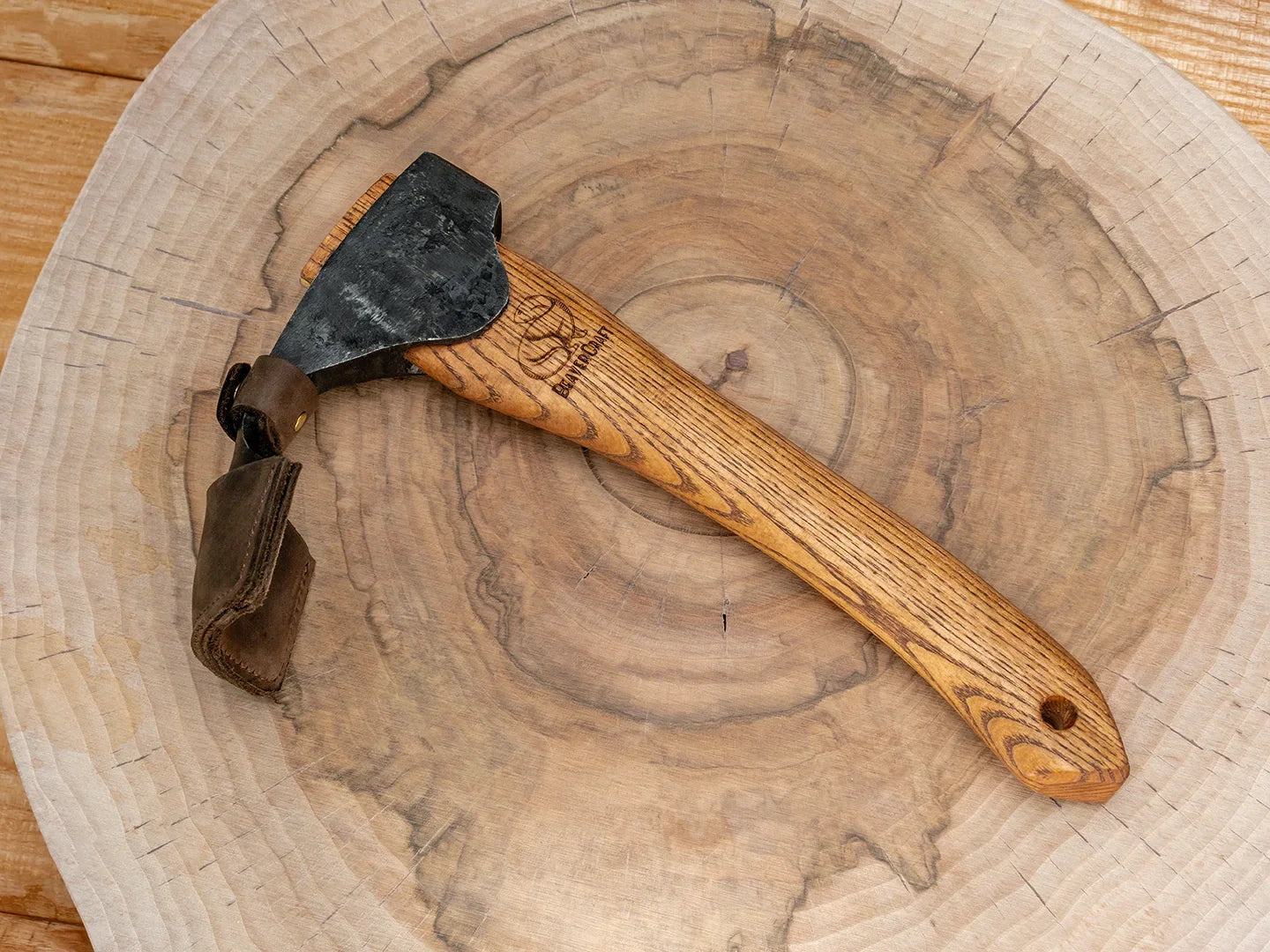 Compact High‑Carbon Steel Wood Carving Adze with Ash Handle