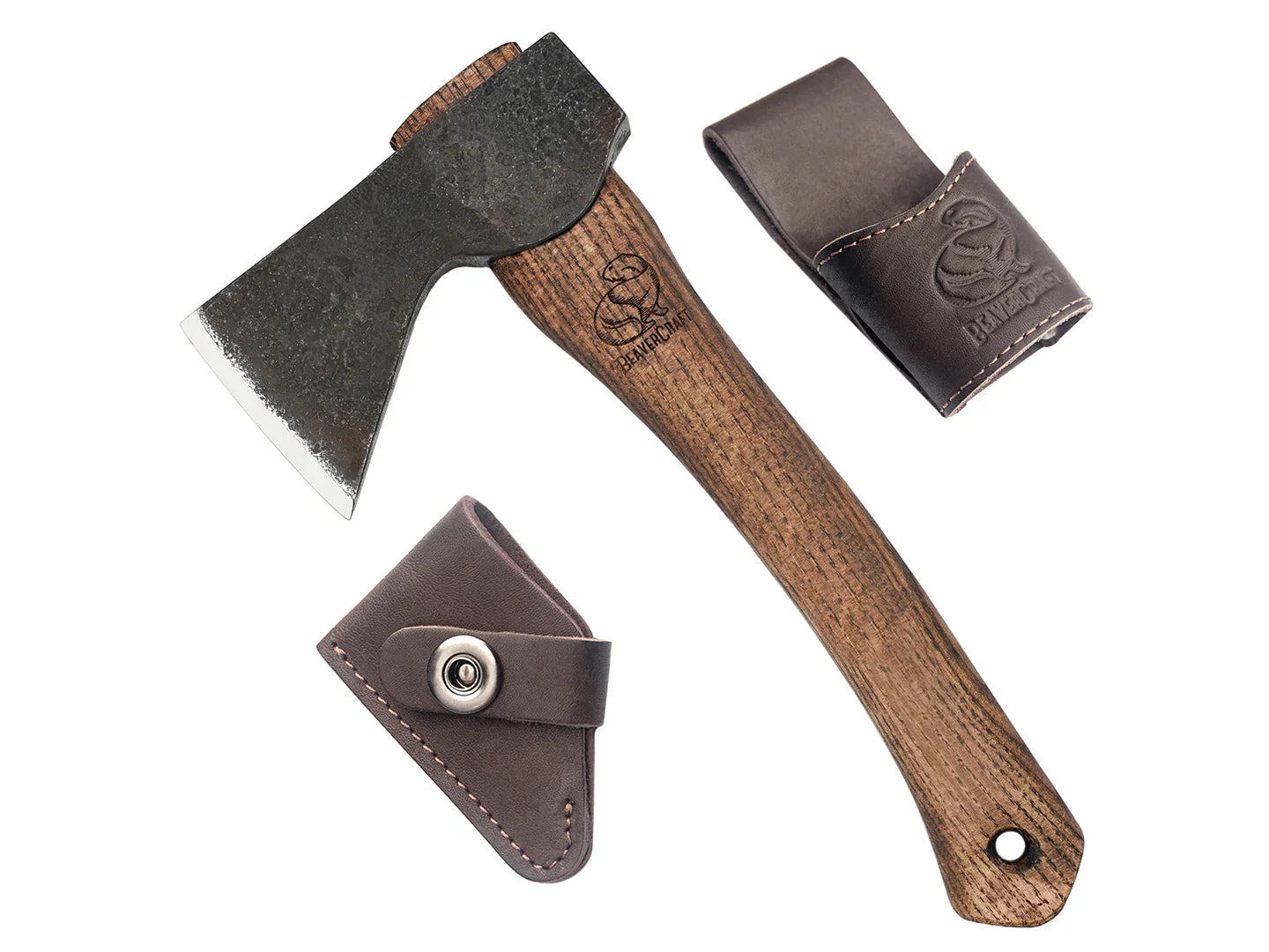 BeaverCraft AX1 Compact Bushcraft Hatchet Lightweight Ashwood Handle