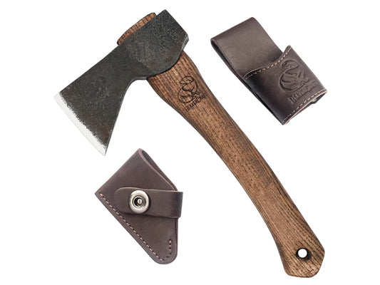 BeaverCraft AX1 Compact Bushcraft Hatchet Lightweight Ashwood Handle