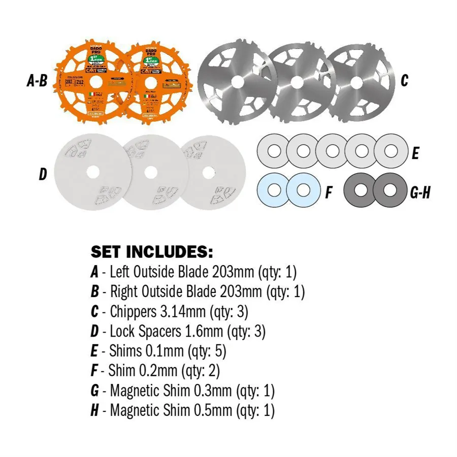 CMT Grooving Saw Blade Set DADO PRO
