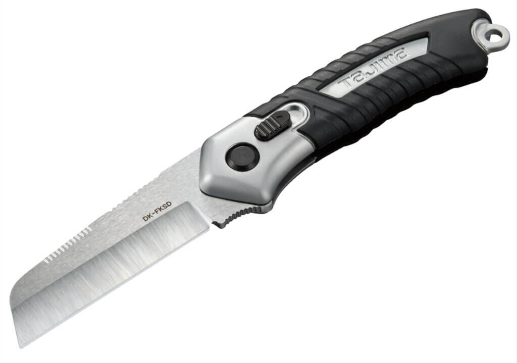 Tajima Foldable Multi-Purpose Electrician's Knife with Safety Lock and Hollow Blade
