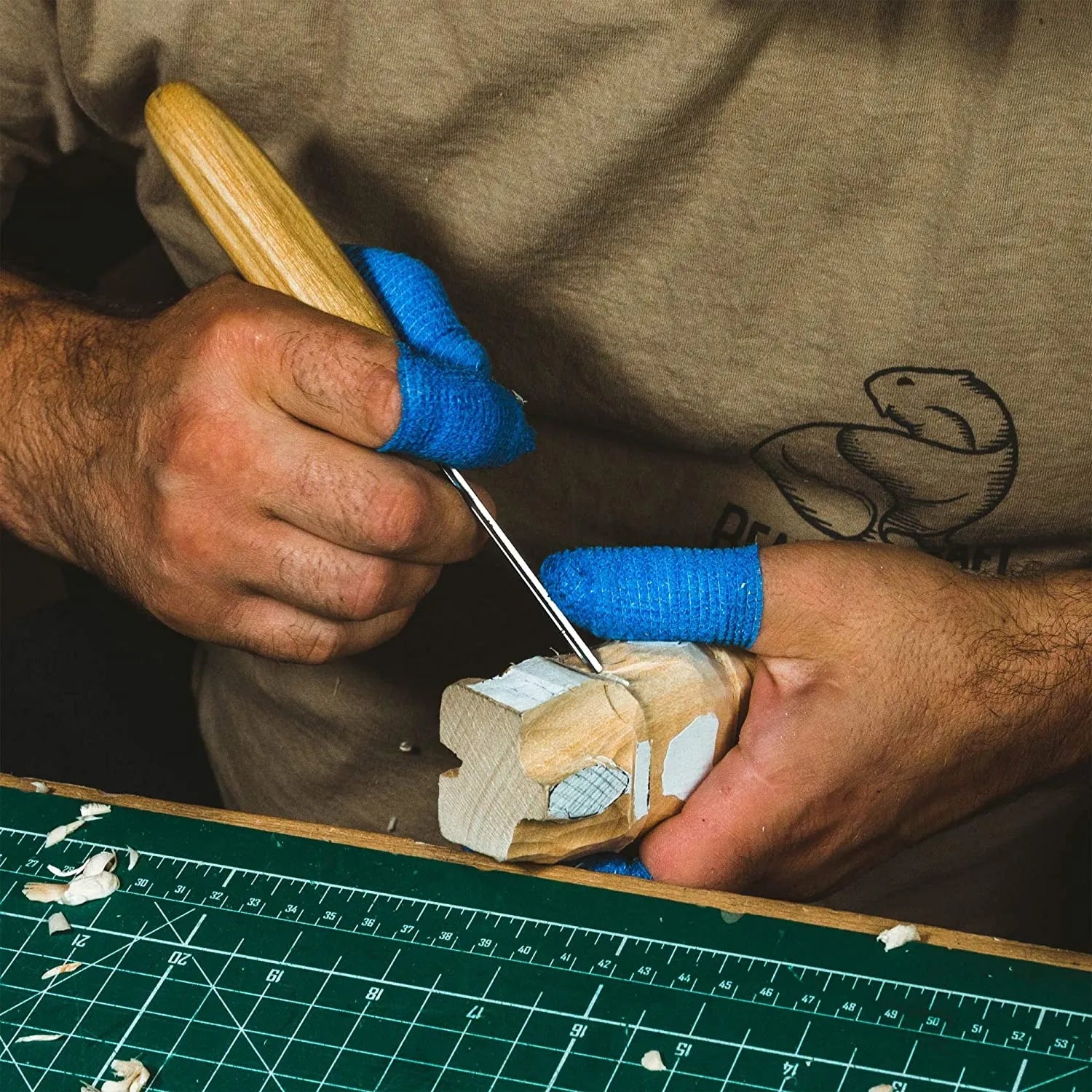 BeaverCraft NCT6 Cut Resistant Adherent Wrap Tape for Wood Carving