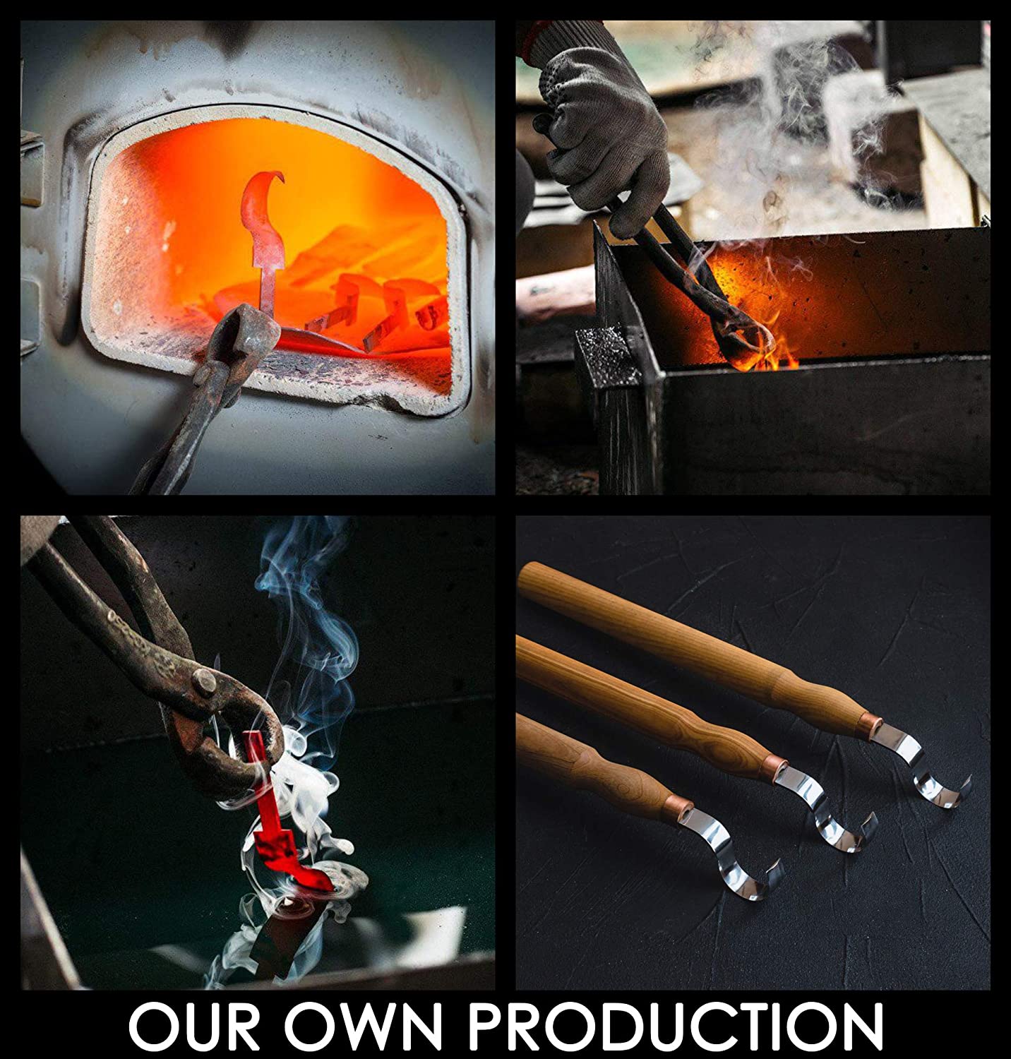 SK2 Long Spoon Carving Knife with Ergonomic Ashwood Handle