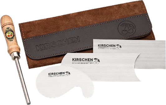 Premium 4-Piece Woodworking Scraper Set with Burnisher and Leather Pouch