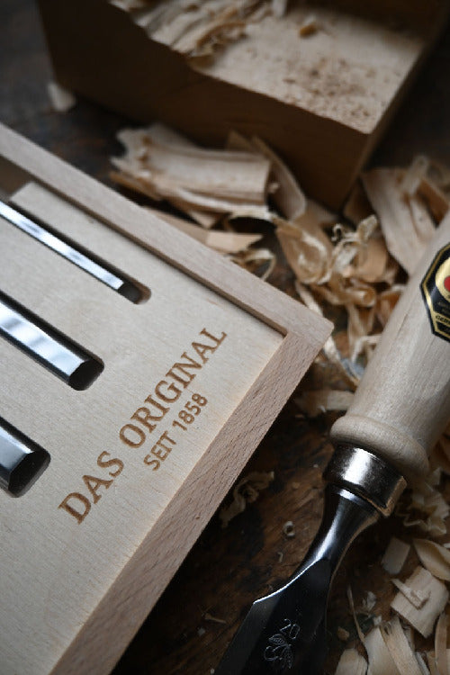 6-Piece Premium Wood Chisel Set with Beechwood Handles in Storage Box