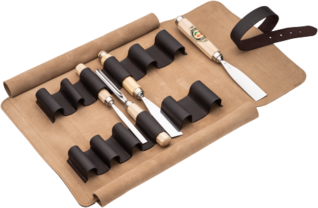 KIRSCHEN Premium Suede Leather Tool Roll for Chisels and Sculpting Tools