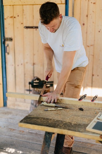 KIRSCHEN German Hand-Forged Drawknife with Beech Handles for Woodworking