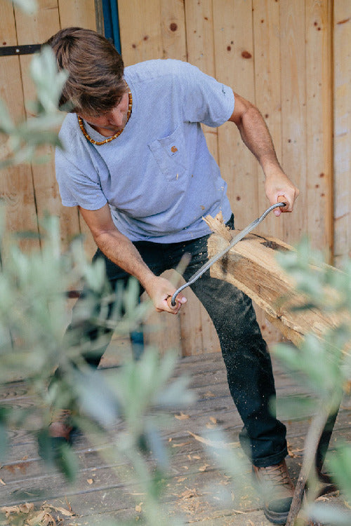 KIRSCHEN German Hand-Forged Drawknife with Beech Handles for Woodworking