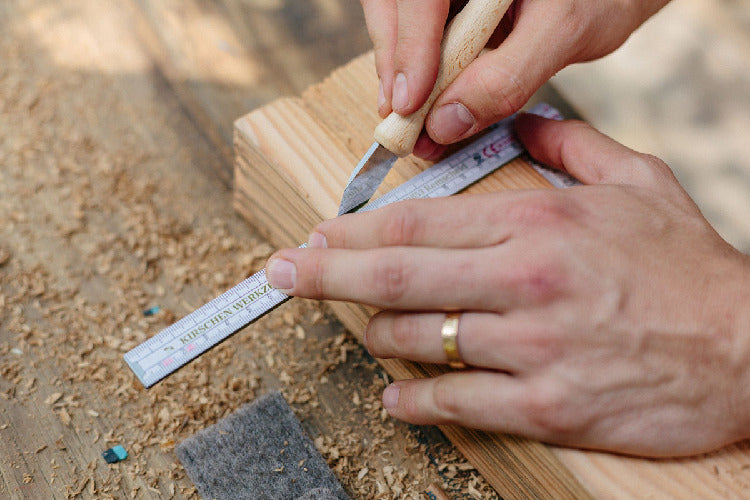 Premium Woodworking Marking Knife: Trapezoidal Blade, Red Beech Handle, Precision Tool