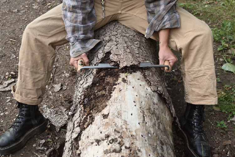 KIRSCHEN German Hand-Forged Drawknife with Beech Handles for Woodworking