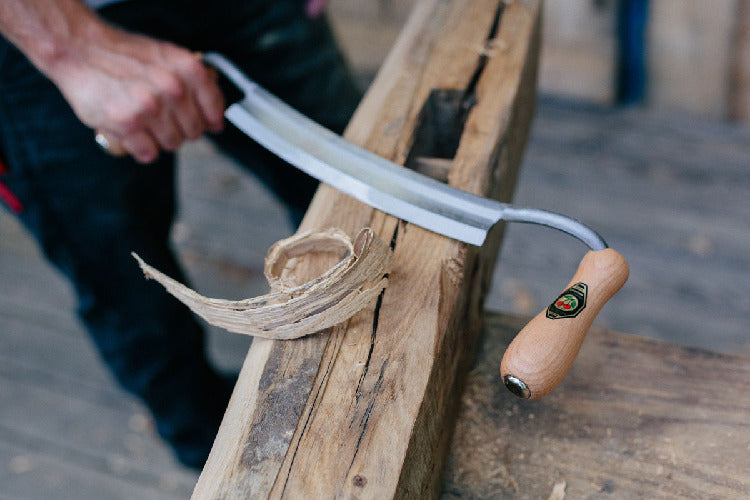 KIRSCHEN 250mm Curved Drawknife: Ergonomic Beech Handle Woodworking Tool