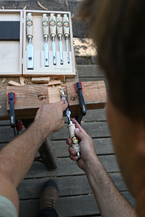 6-Piece Premium Wood Chisel Set with Beechwood Handles in Storage Box