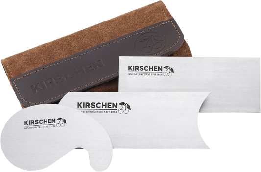 Premium 3-Piece Scraper Set with Leather Pouch for Woodworking