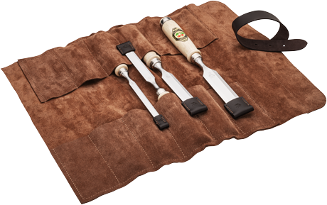 KIRSCHEN 4-Piece Wood Chisel Set with White Beech Handles Pouch