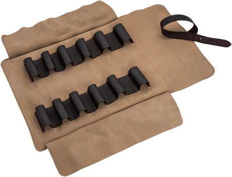 KIRSCHEN Premium Suede Leather Tool Roll for Chisels and Sculpting Tools