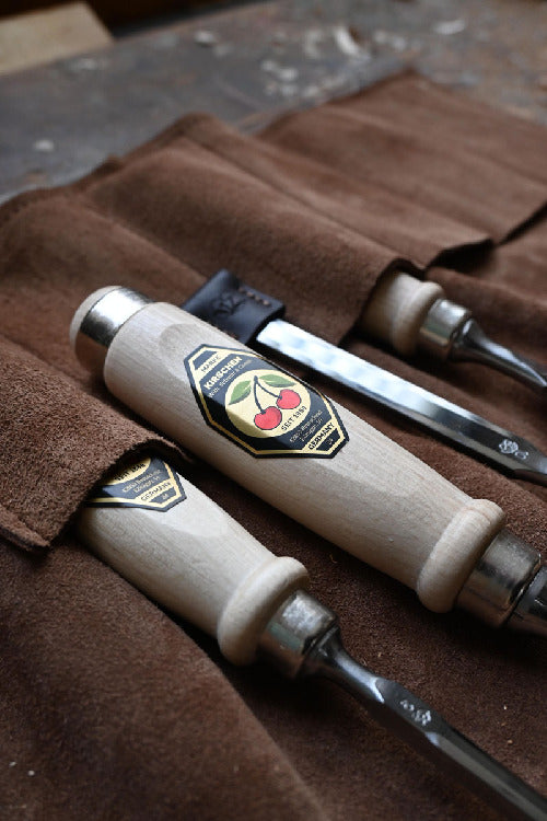 KIRSCHEN 4-Piece Wood Chisel Set with White Beech Handles Pouch