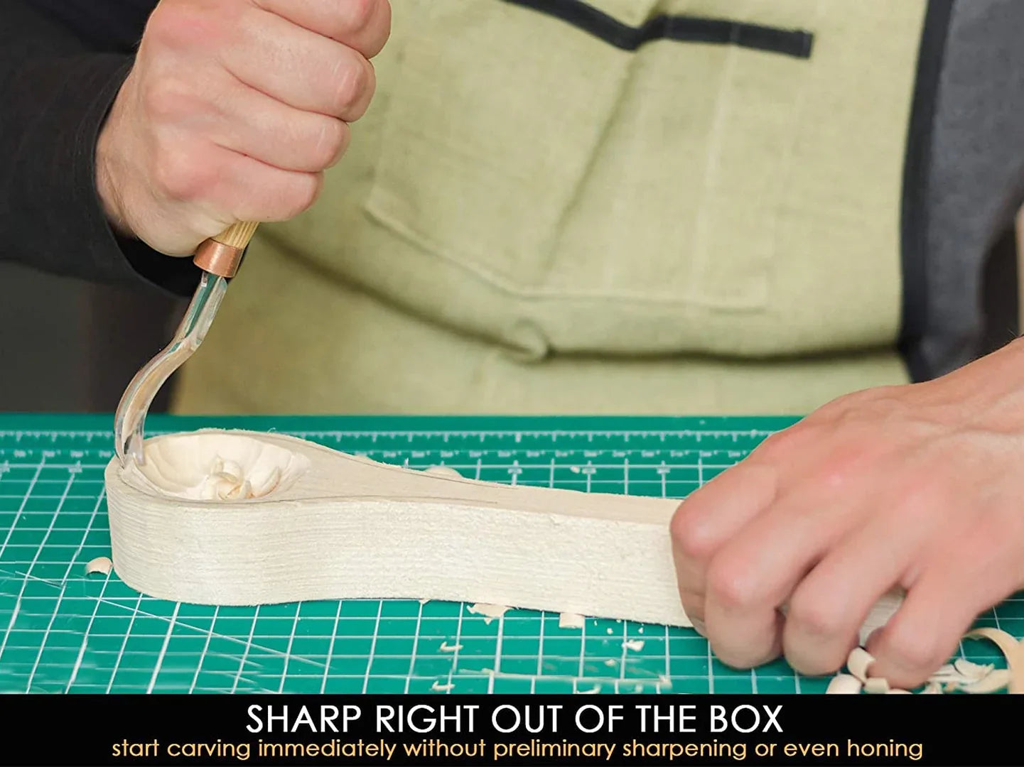 BeaverCraft Compact Short Bent Wood Carving Gouge Sweep #8