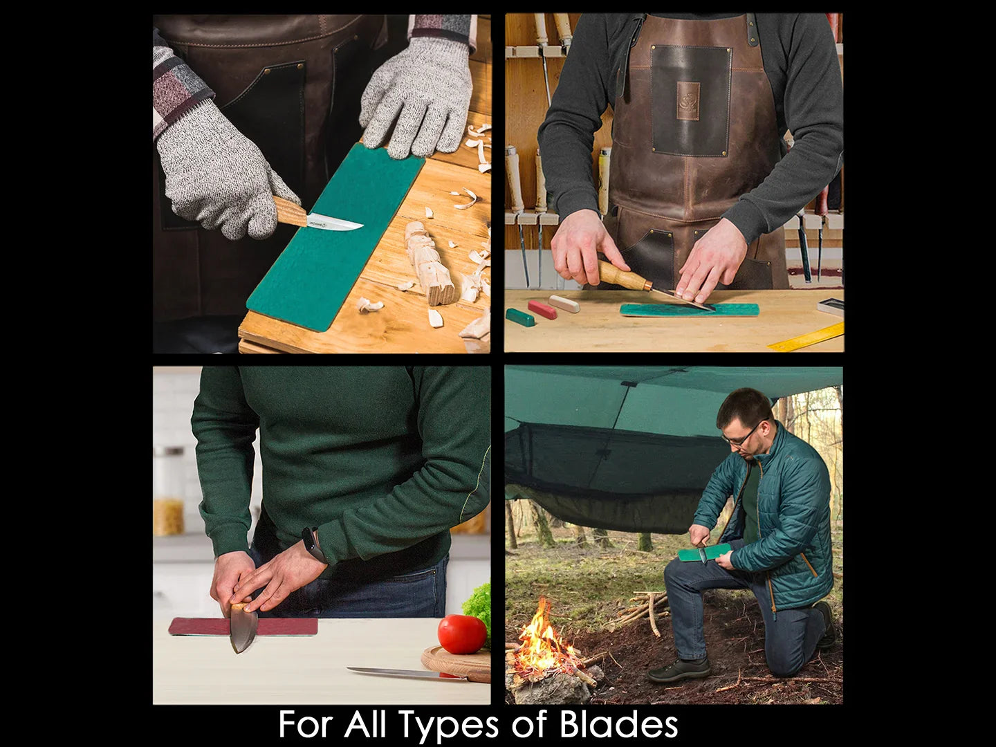 Dual-Sided Leather Paddle Strop with 3 Polishing Compounds BeaverCraft