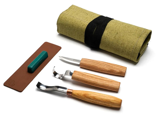 BeaverCraft S38 Premium Spoon Carving Kit with Leather Strop