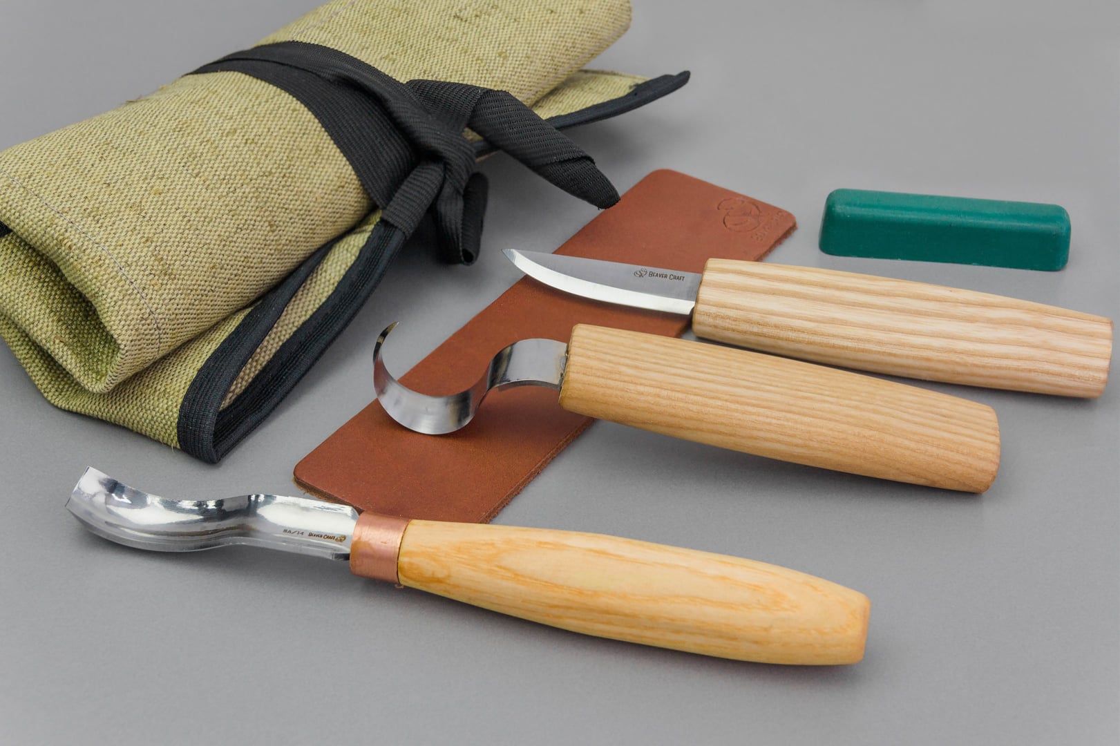 BeaverCraft S38 Premium Spoon Carving Kit with Leather Strop