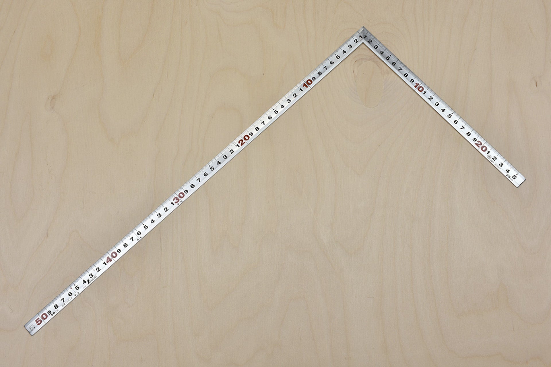 Shinwa 500mm Hard Chrome Carpenter's Square: Profiled, Thick Corner, Precise Woodworking Tool