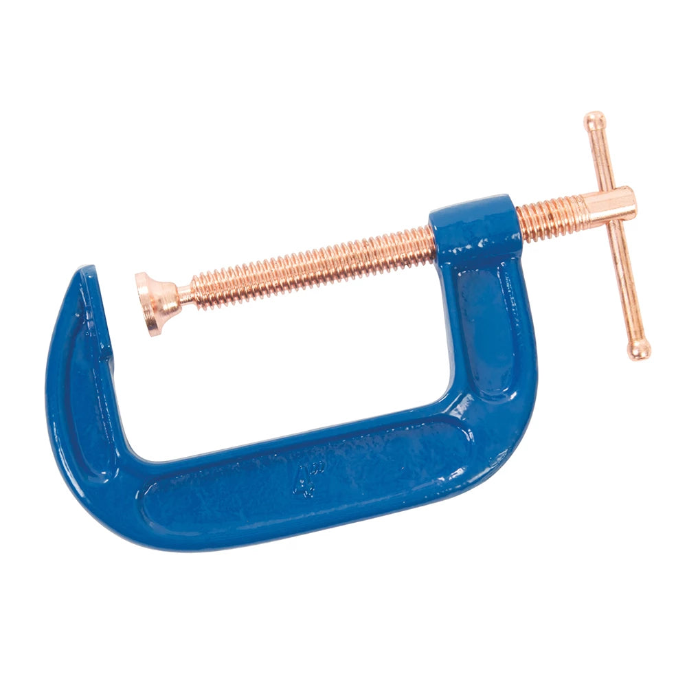 Silverline Robust Cast-Iron G-Clamp with Copper-Plated Thread, Tommy Bar Handle