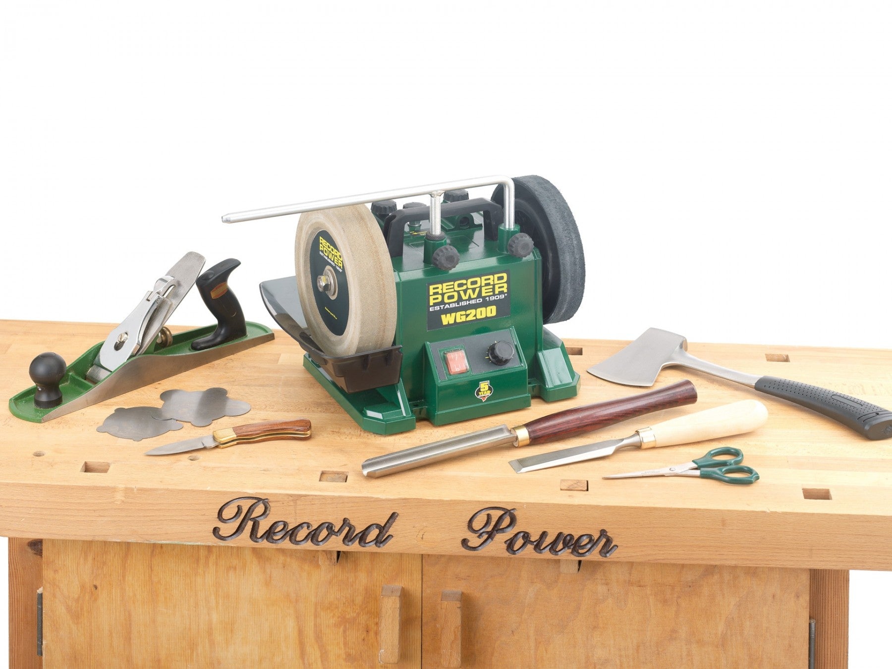 RECORD POWER WG200 Wet Grinder: Precision Sharpening Machine with Variable Speed