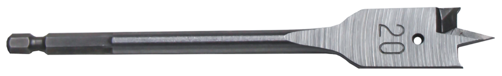 FISCH 0530 Hex Shank Flat Bit for Precision Wood Drilling