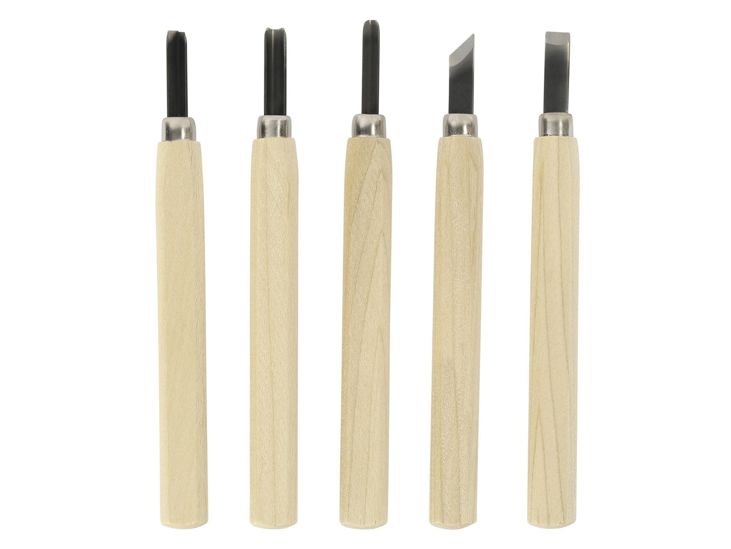 Premium Japanese TAKAGI 5-Piece Wood Carving Chisel Set, Yasuki Steel, Magnolia Handles