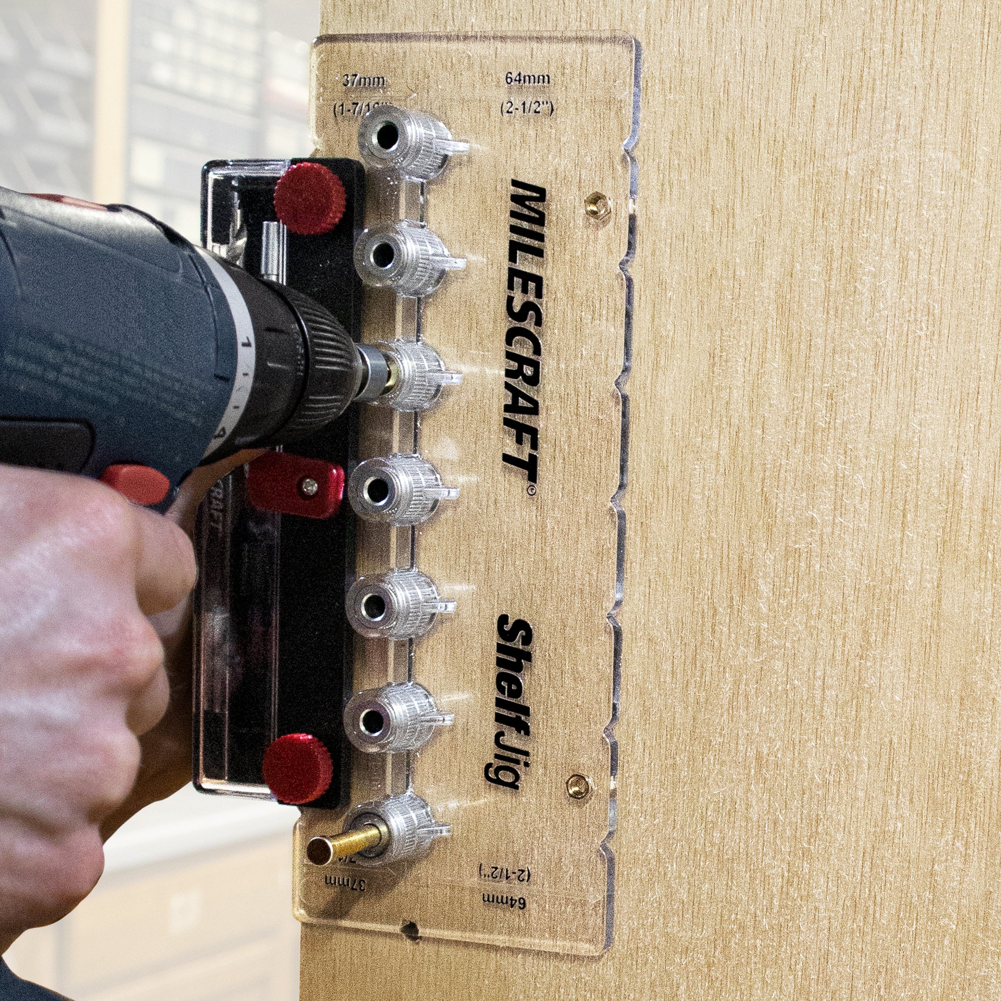 Milescraft ShelfJig™ Precision Cabinet Shelf Pin Drill Jig