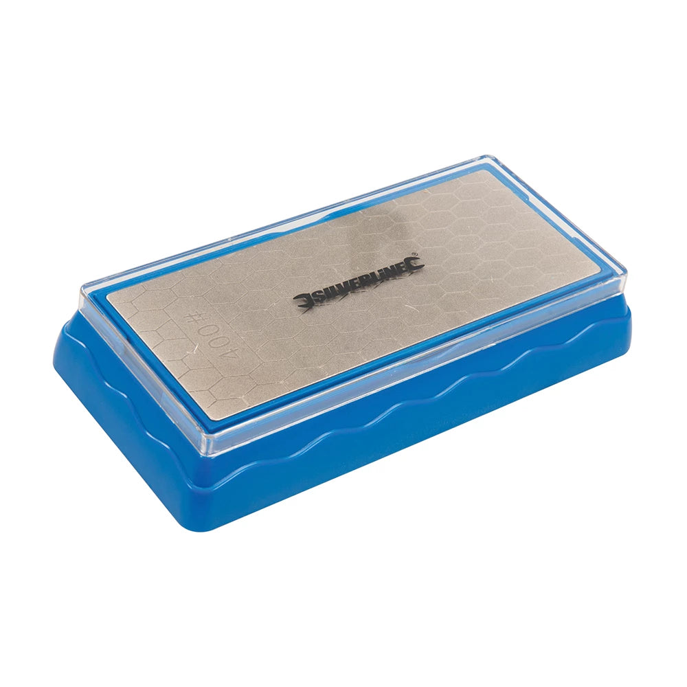 Silverline Double-Sided Diamond Bench Stone 400/1000 Grit for Sharpening Tools