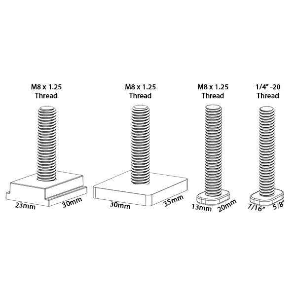TrackLock™ Universal T-Track Clamp Adapter with Multi-Size T-Bolts