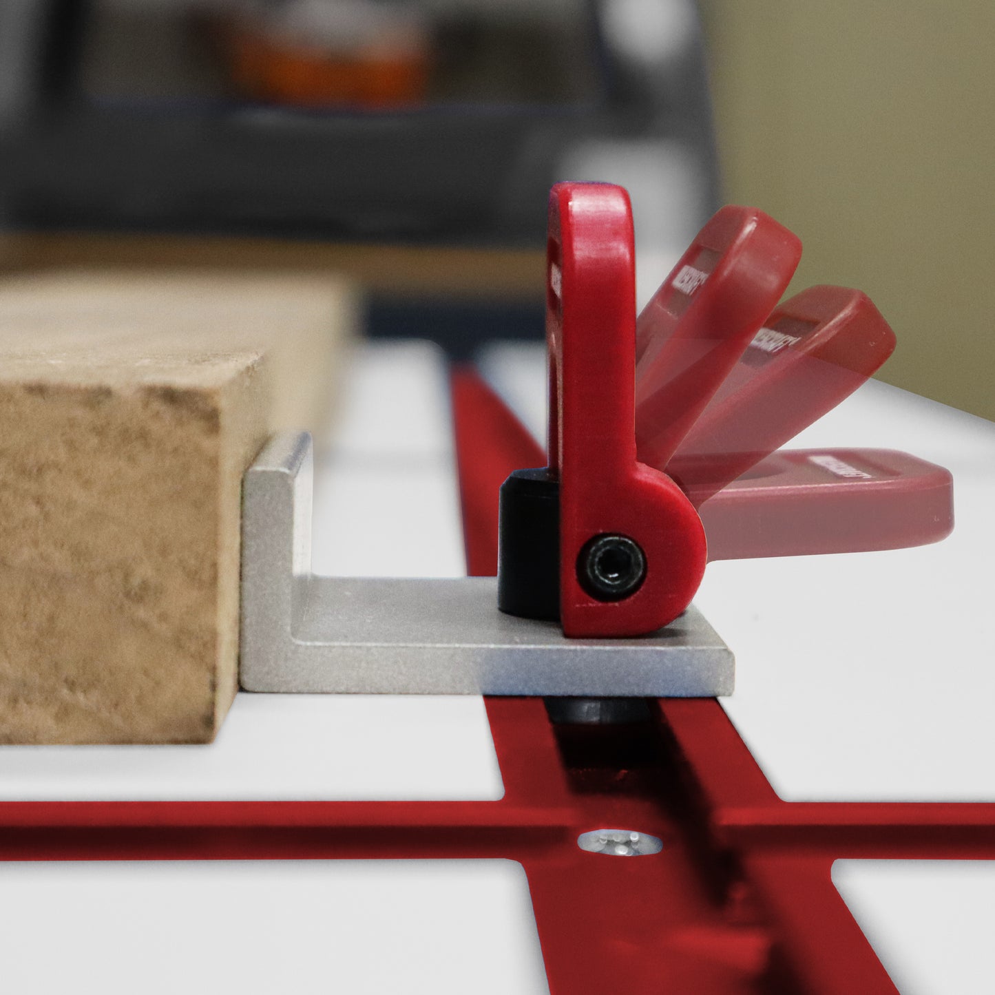 CamStops™ Rotatable T-Track Stops for Versatile Bench Clamping
