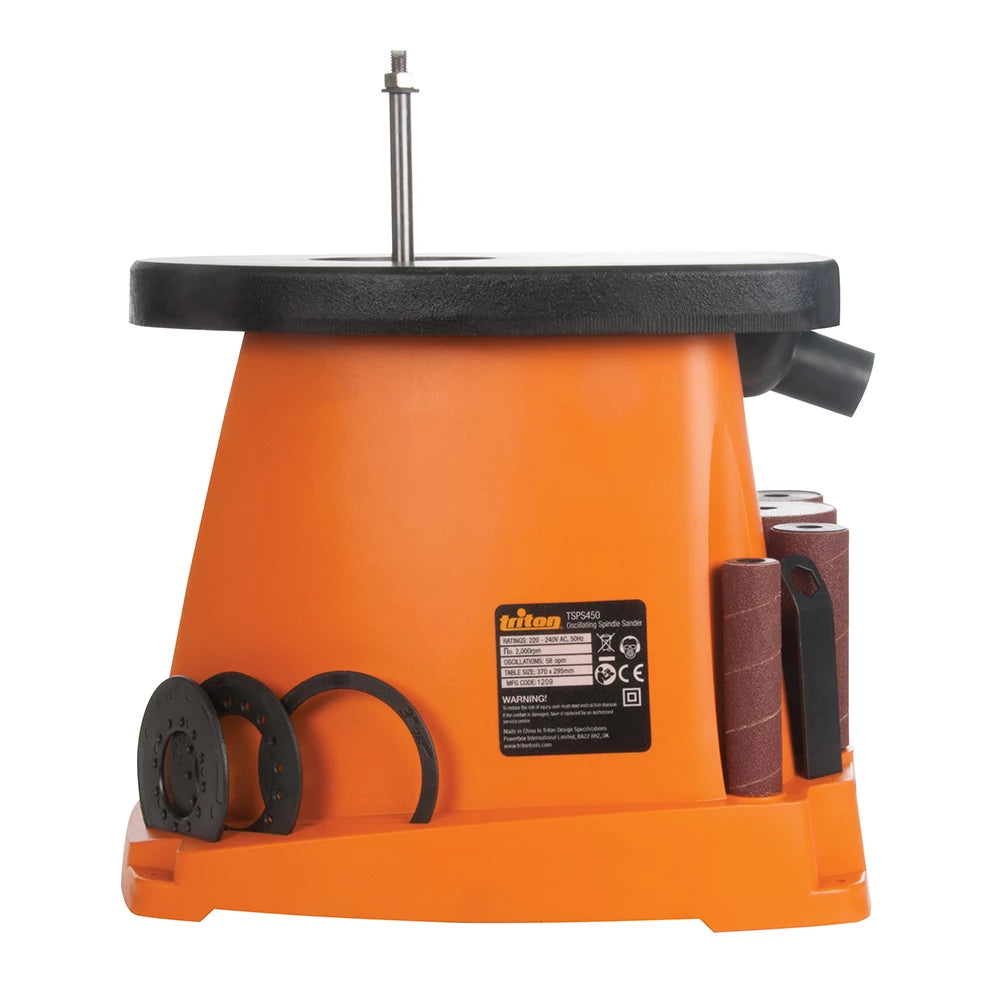 Triton 450W Oscillating Spindle Sander for Precision Woodworking & Finishing