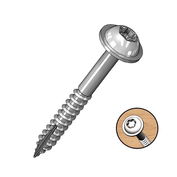 Milescraft 1.25-inch Fine Pocket Screws, T20 Star Drive, 1000 Count