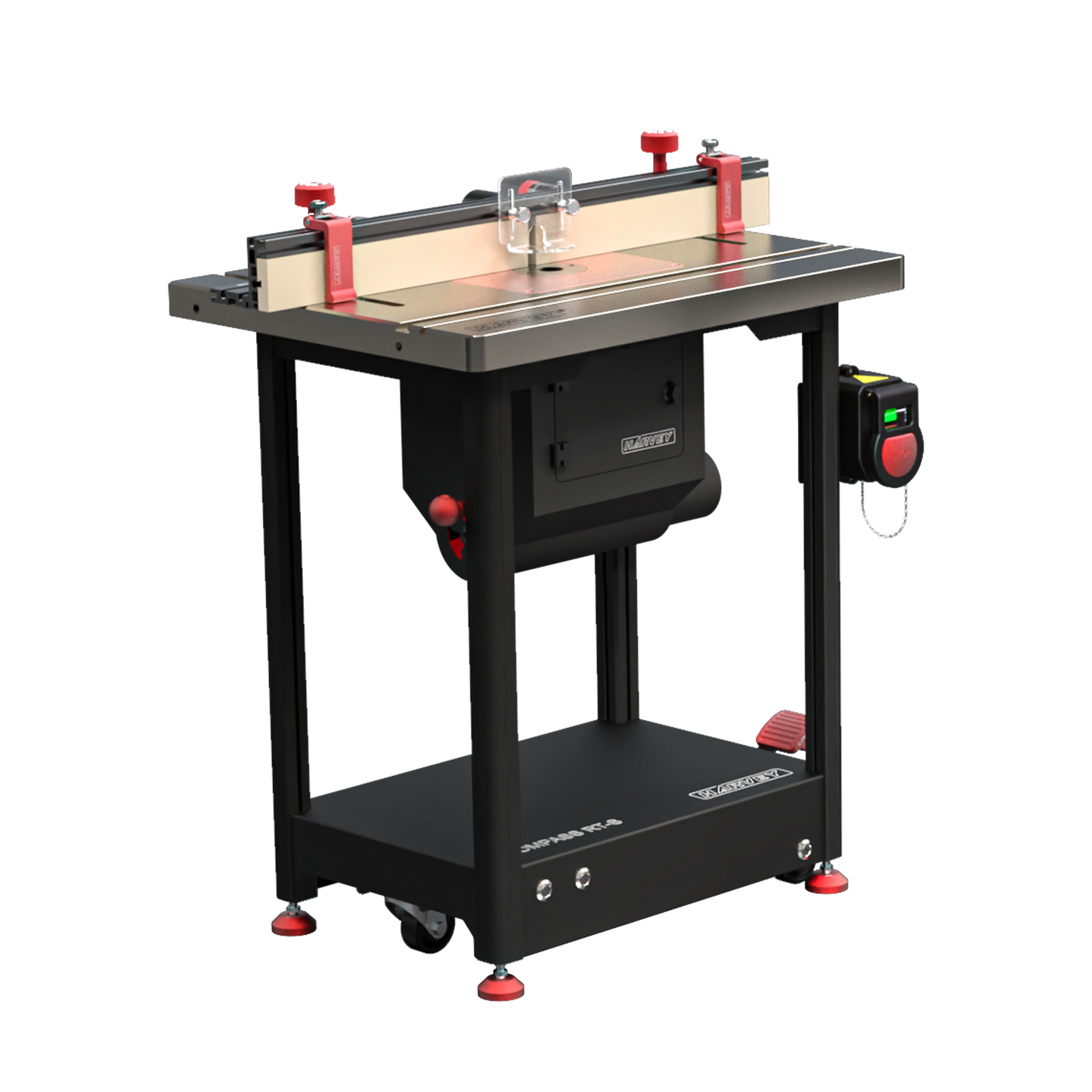 Harvey COMPASS Router Table System – Cast Iron Table, Dual‑Fine Fence
