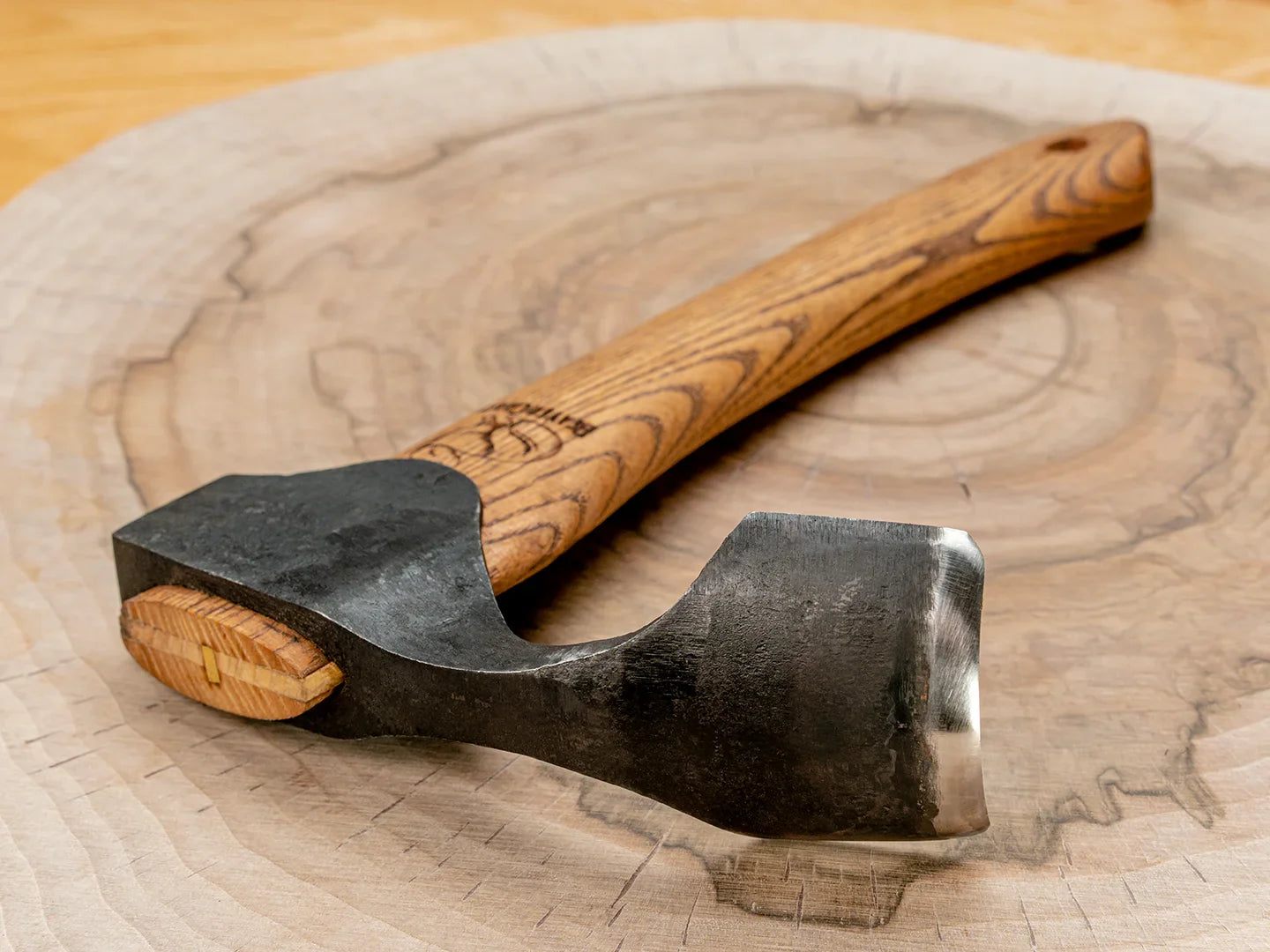 Compact High‑Carbon Steel Wood Carving Adze with Ash Handle