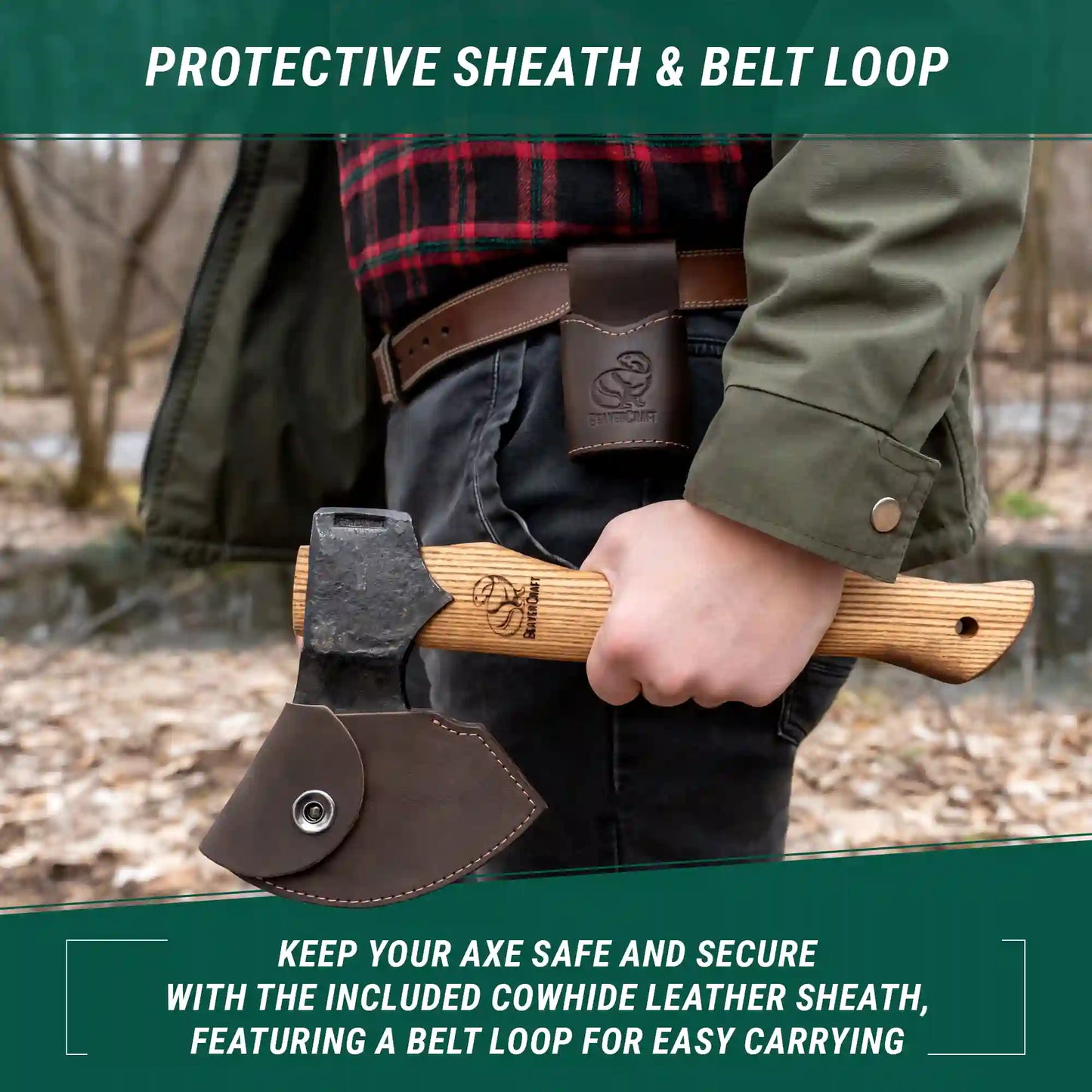 AX3 Woodcraft Bushcraft Splitting Hatchet – Compact High‑Carbon Steel Axe