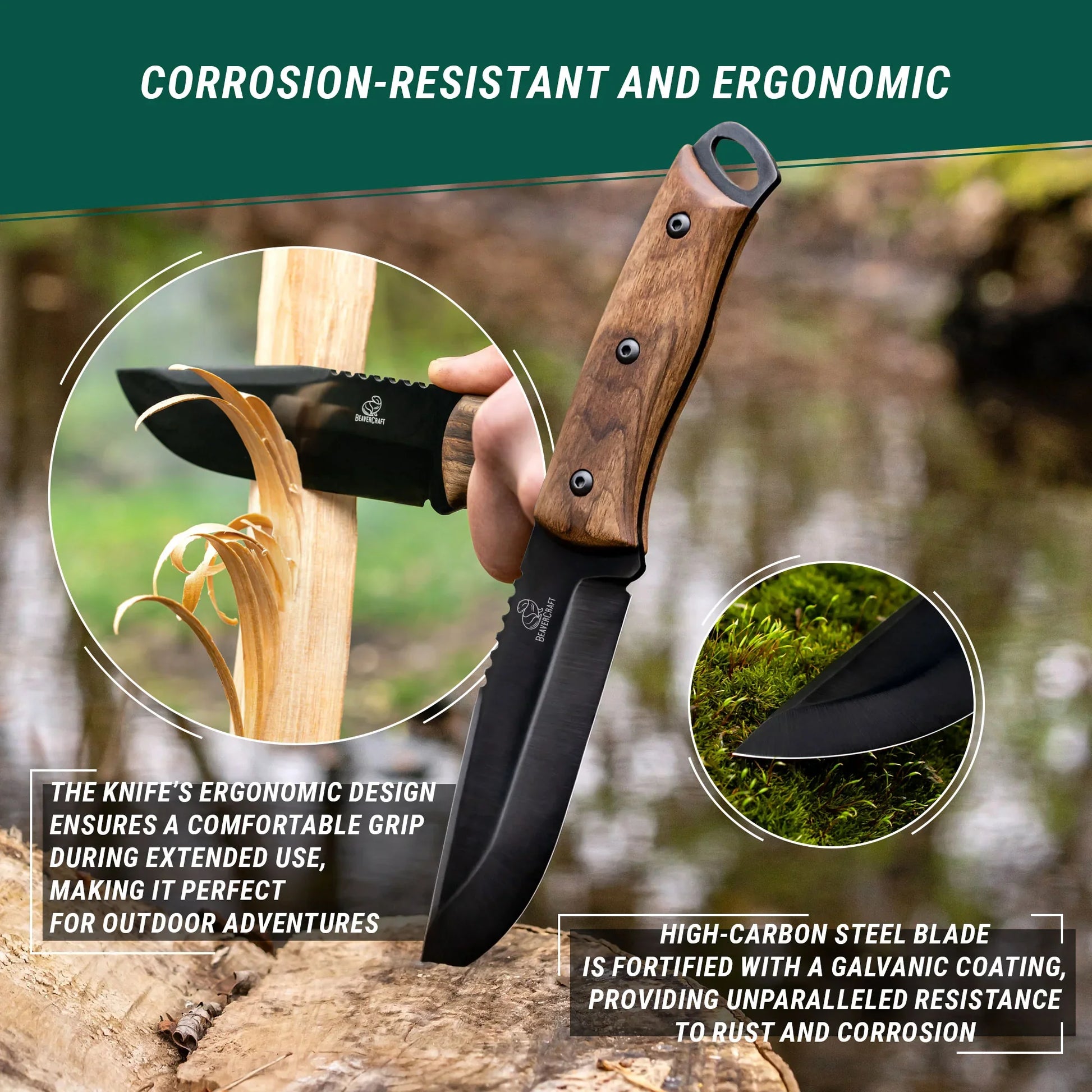 BSH4 Dusk Carbon Steel Bushcraft Knife with Walnut Handle