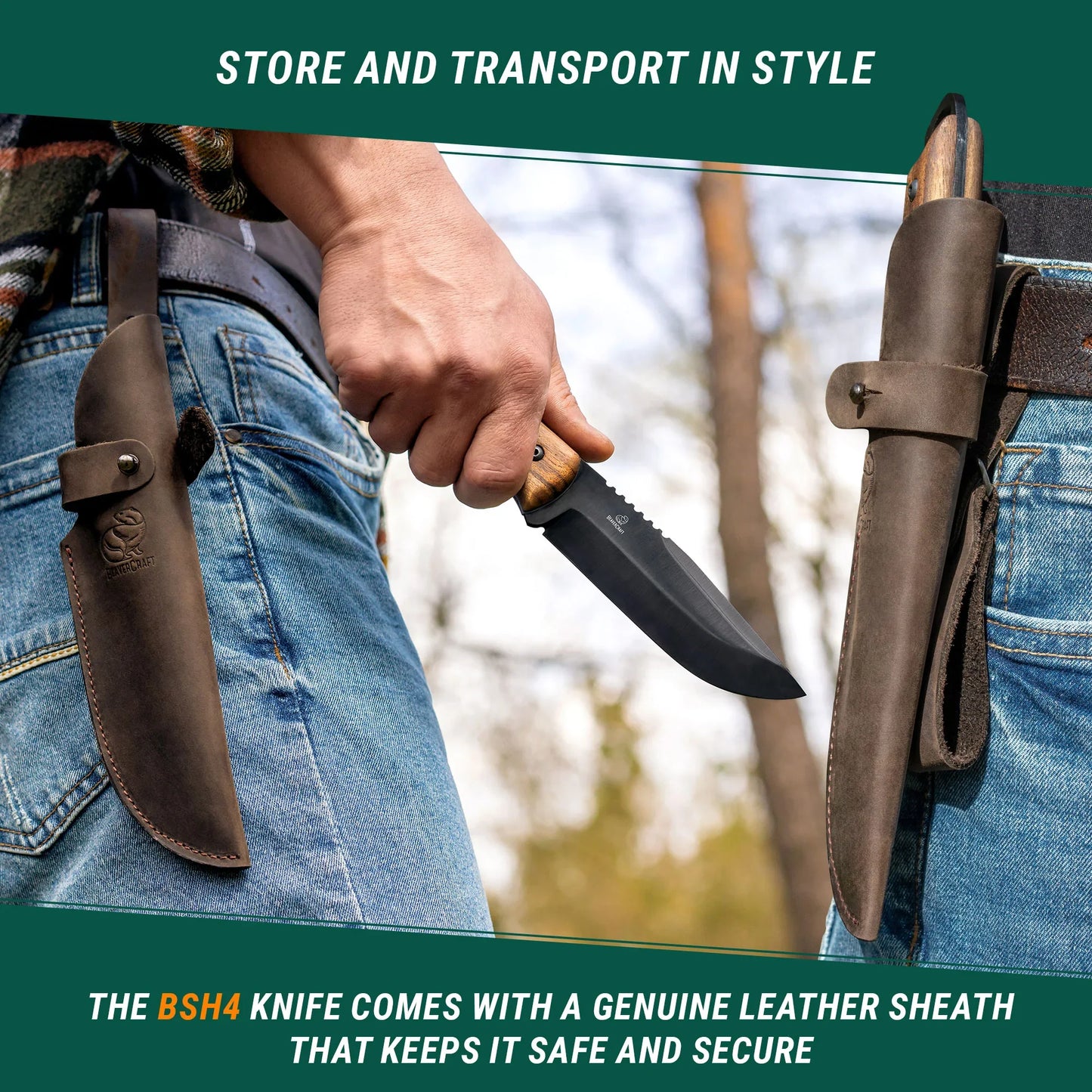 BSH4 Dusk Carbon Steel Bushcraft Knife with Walnut Handle